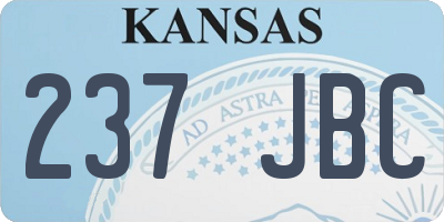 KS license plate 237JBC