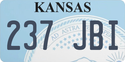 KS license plate 237JBI