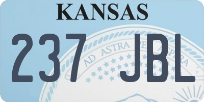 KS license plate 237JBL