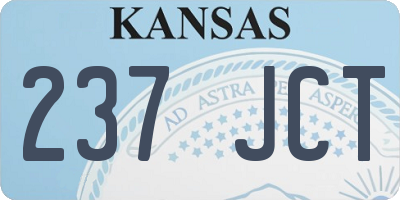 KS license plate 237JCT