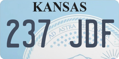 KS license plate 237JDF