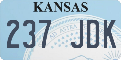 KS license plate 237JDK