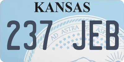 KS license plate 237JEB