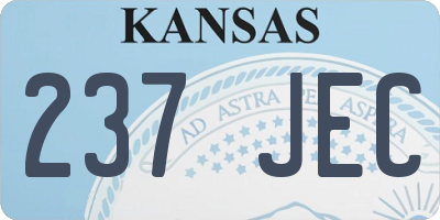 KS license plate 237JEC
