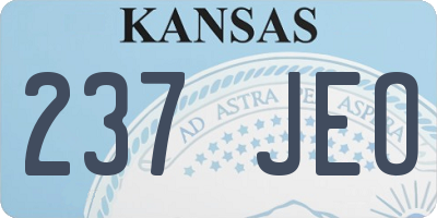 KS license plate 237JEO