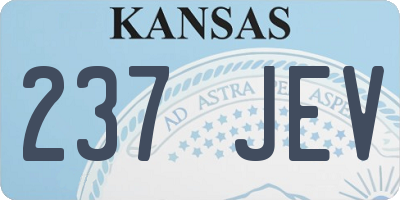 KS license plate 237JEV