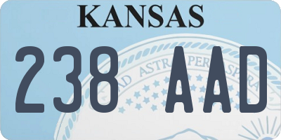 KS license plate 238AAD