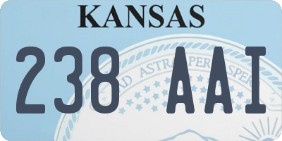 KS license plate 238AAI