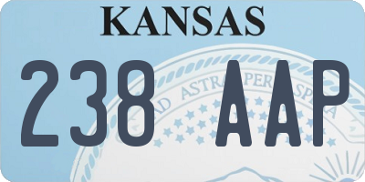 KS license plate 238AAP