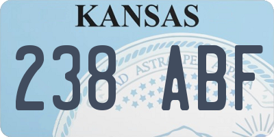 KS license plate 238ABF