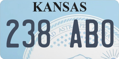 KS license plate 238ABO