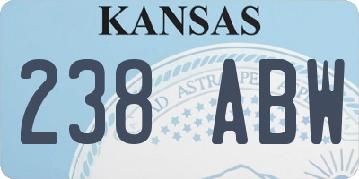 KS license plate 238ABW