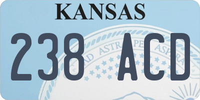 KS license plate 238ACD