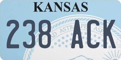 KS license plate 238ACK