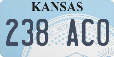 KS license plate 238ACO