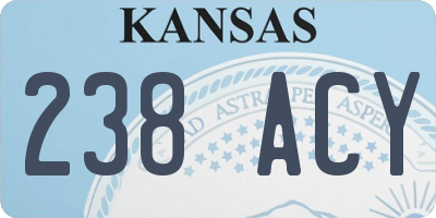 KS license plate 238ACY