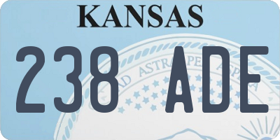 KS license plate 238ADE