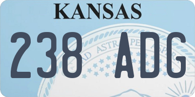 KS license plate 238ADG