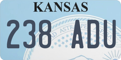 KS license plate 238ADU