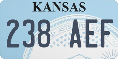 KS license plate 238AEF