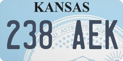 KS license plate 238AEK