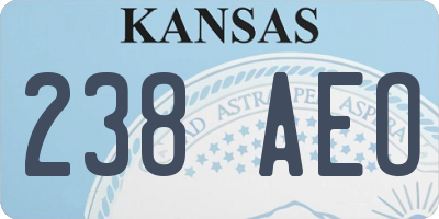 KS license plate 238AEO