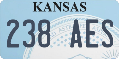 KS license plate 238AES