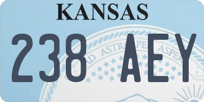 KS license plate 238AEY