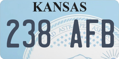 KS license plate 238AFB