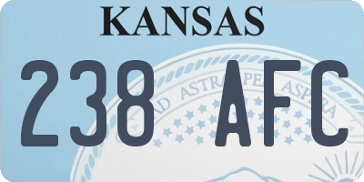 KS license plate 238AFC