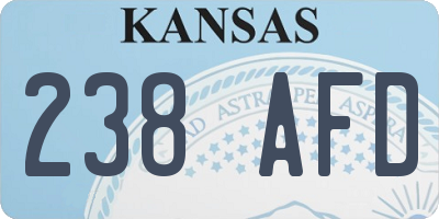 KS license plate 238AFD
