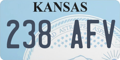 KS license plate 238AFV