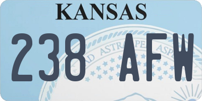 KS license plate 238AFW