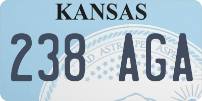 KS license plate 238AGA