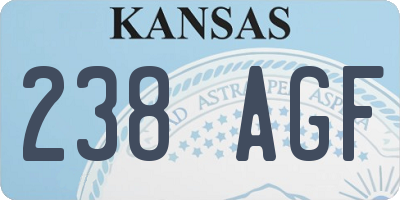 KS license plate 238AGF