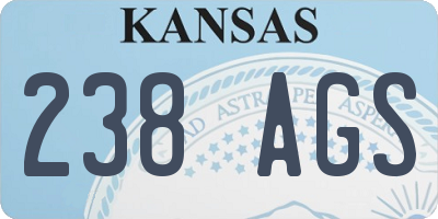 KS license plate 238AGS