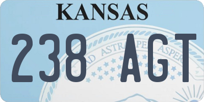 KS license plate 238AGT