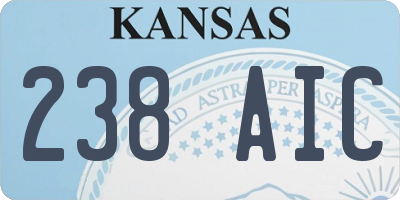 KS license plate 238AIC