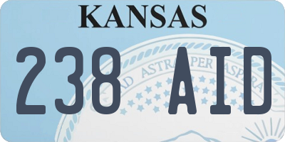 KS license plate 238AID