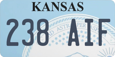 KS license plate 238AIF