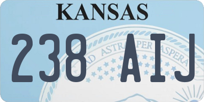 KS license plate 238AIJ