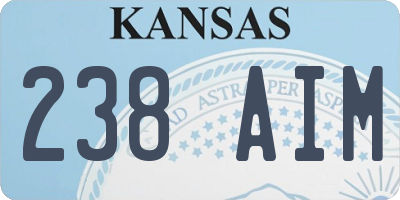 KS license plate 238AIM