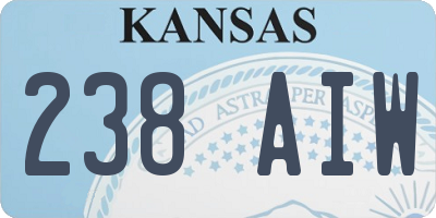 KS license plate 238AIW