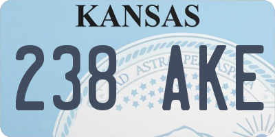 KS license plate 238AKE