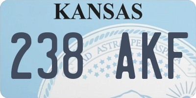 KS license plate 238AKF