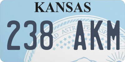 KS license plate 238AKM