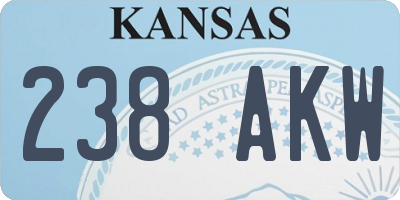 KS license plate 238AKW