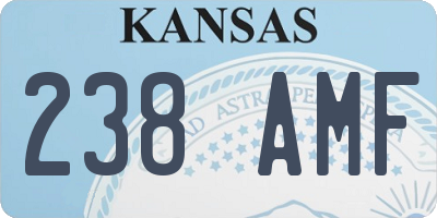 KS license plate 238AMF