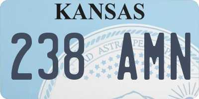 KS license plate 238AMN