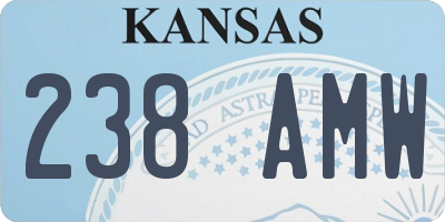 KS license plate 238AMW